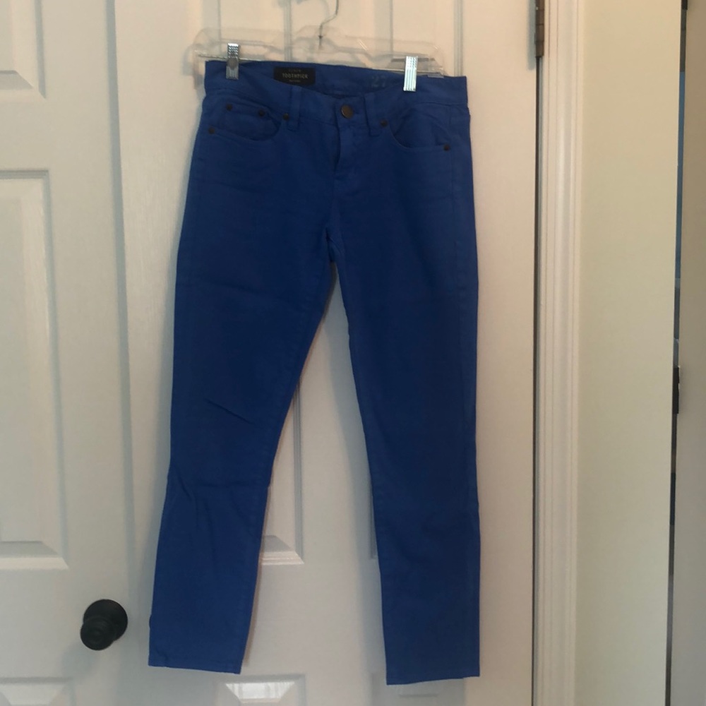 J Crew Toothpick size 27 ankle jeans in royal blue